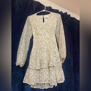 Japna dress Size Small. Black, cream, and brown polka dot.